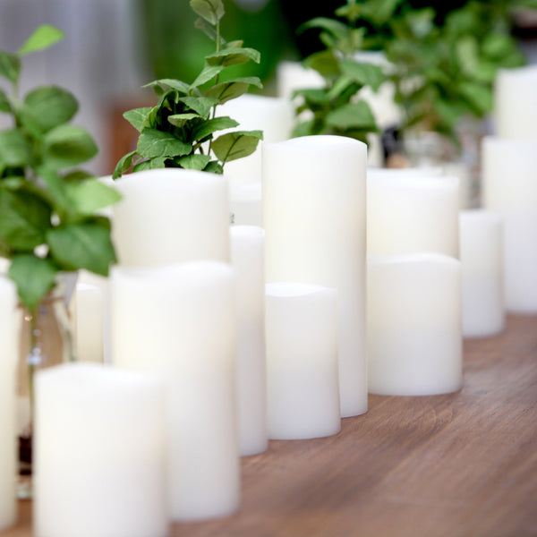 Enjoy Lighting Flameless LED Pillar Candle 15cm For Hire Melbourne
