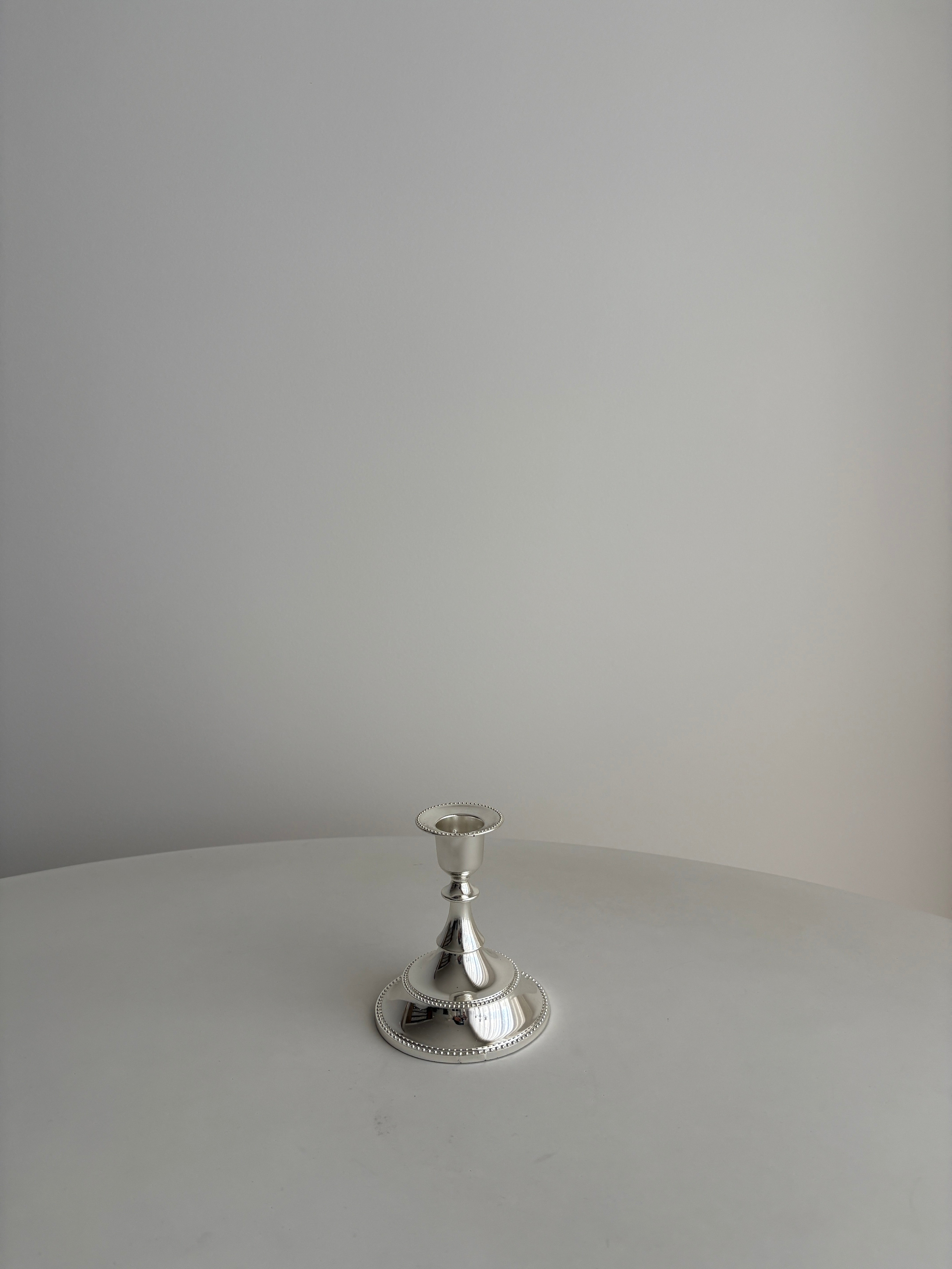 Vintage Silver Short Candlestick