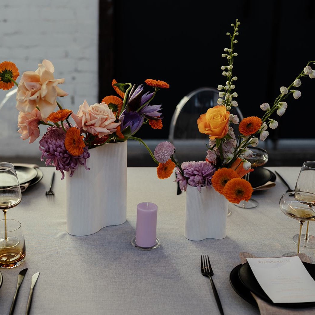 Glass Plate Pillar Candle Holder Medium