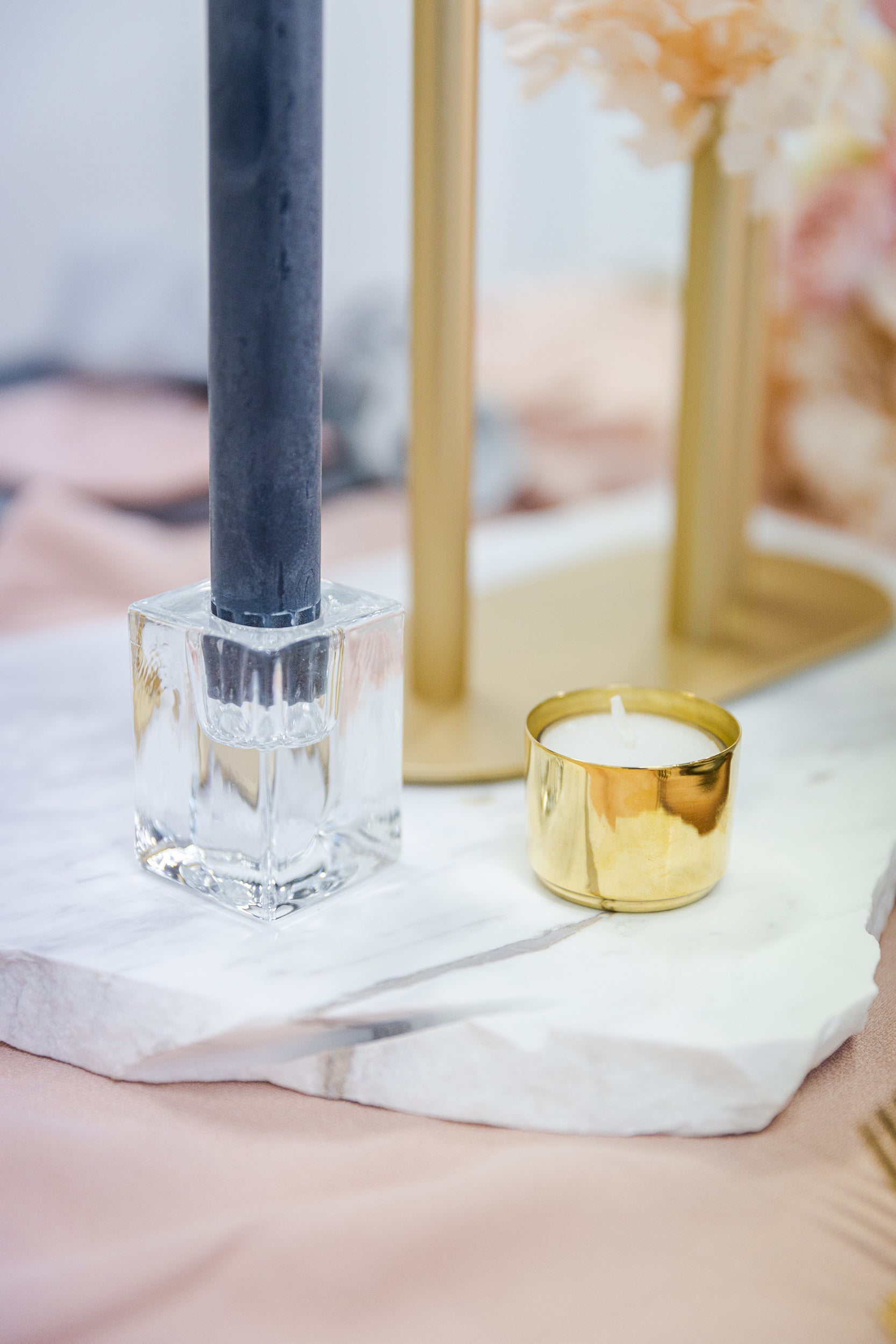 Glass Cube Candle Holder 6cm