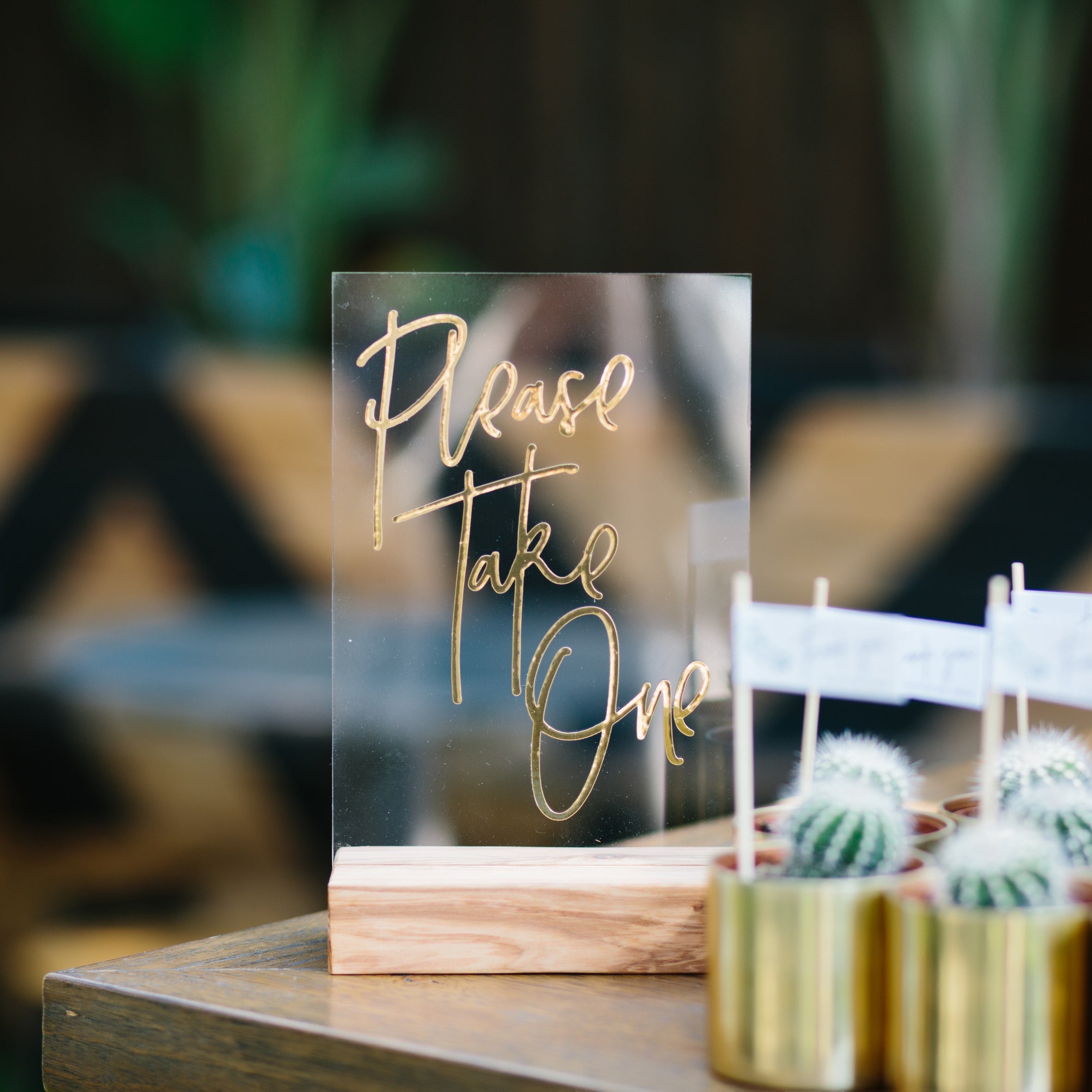 Acrylic 'Please Take One' Sign